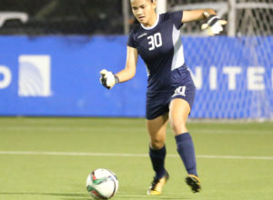 Angelyn Sobrevilla of the Young Masakåda, Guam U19 Women's National Team, controls the ball in the penalty area during a recent training session at the Guam Football Association National Training Center. The Guam U19 Women's National Team, as well as the Guam U17 Boys National Team will play in this weekend's 2018 Marianas Cup in Saipan.