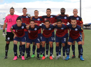 Guam's starting 11 players pose for a photo before its home fixture against Oman in a match of the 2018 FIFA World Cup Russia and AFC Asian Cup UAE 2019 Preliminary Joint Qualification Round 2 at the Guam Football Association National Training Center Sept. 8. In the photo are, front row from left to right: Jonahan Romero, Ryan Guy, Alexander Lee, A.J. DeLaGarza, and John Matkin. Back row from left to right are: Dallas Jaye, Jan-Willem Staman, Justin Lee, Shawn Nicklaw, Brandon McDonald, and Jason Cunliffe.