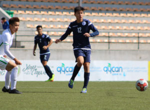 Kyle Halehale plays the ball in Guam's match against Macau in the EAFF E-1 Football Championship Preliminary Competition Round 1 in Mongolia in this file photo. Halehale also has been called up the Guam U17 Boys National Team that will compete in this weekend's 2018 Marianas Cup in Saipan. In addition to the Guam U17 Boys National Team, the Guam U19 Women's National Team will also play in the tournament against their Northern Mariana Islands counterparts. Photo courtesy of the Mongolian Football Federation